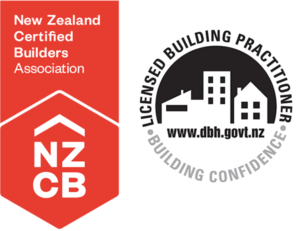 NZ Certified Builders and Licensed Building Practitioner logos